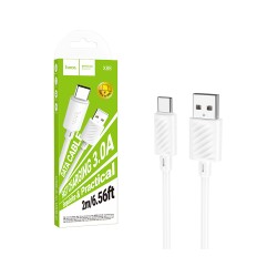 Cabo de carregamento Hoco X88 Gratificado 3A Tipo-C 2m Branco